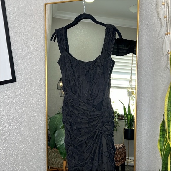 NWOT HOUSE OF CB Cesca Black Corset Floral Maxi Dress - Picture 6 of 8